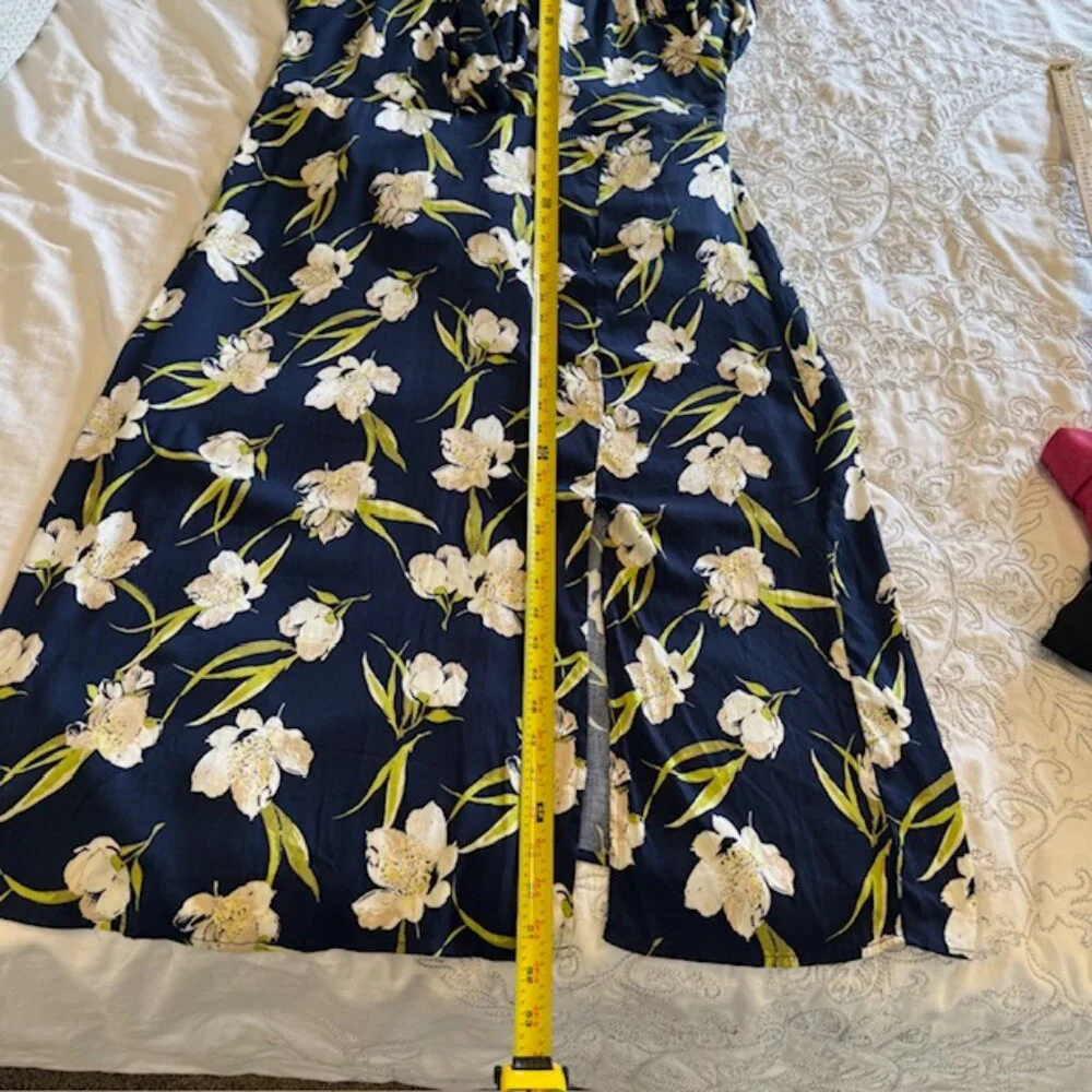 Cato Maxi Dress Tie Waist Blue and White Floral Dress Women's Size 18/20W - Picture 11 of 12